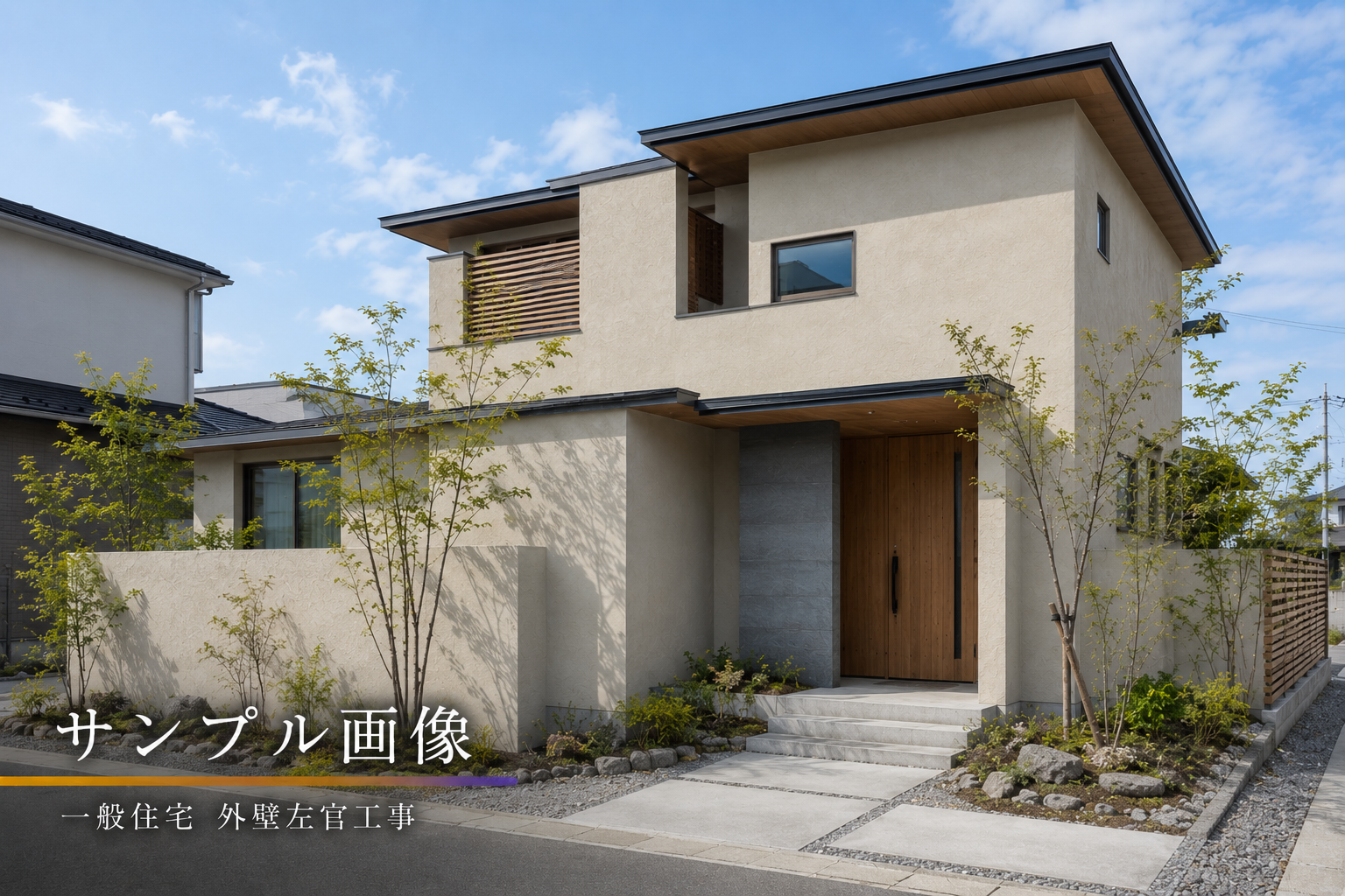住宅に調和する玄関まわり外構工事